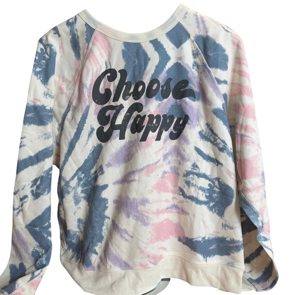 Grayson Threads Women's Tie-Dye Choose Happy Graphic Sweatshirt - Medium - NWT